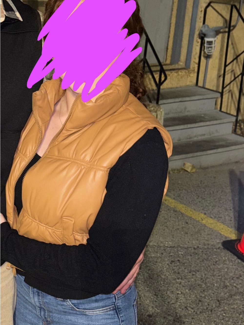 Women’s Faux Leather Puffer Vest